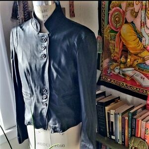 Muubaa Black Leather Jacket for Women